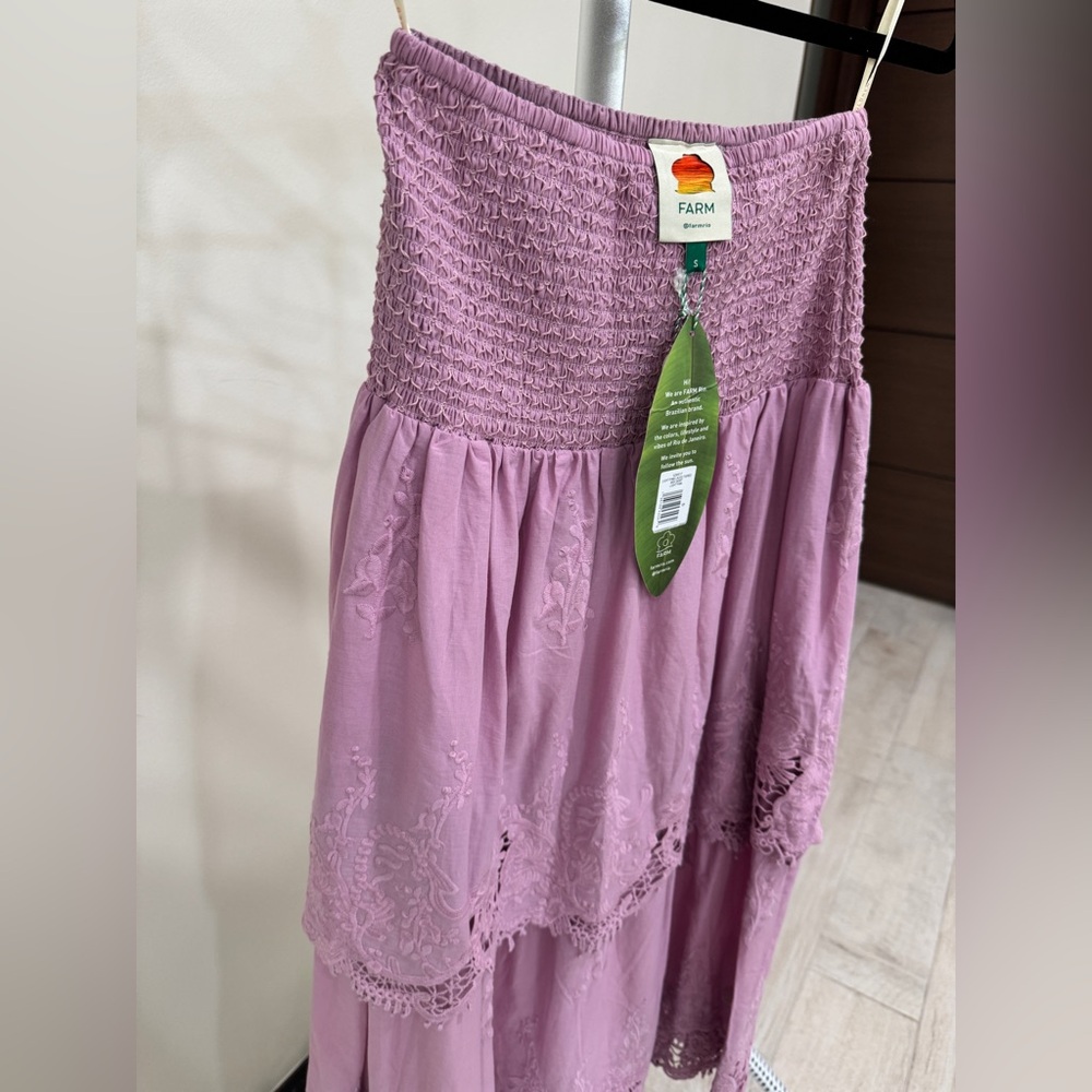 Farm Rio : Lavender Lace Tiered Skirt - Picture 6 of 8